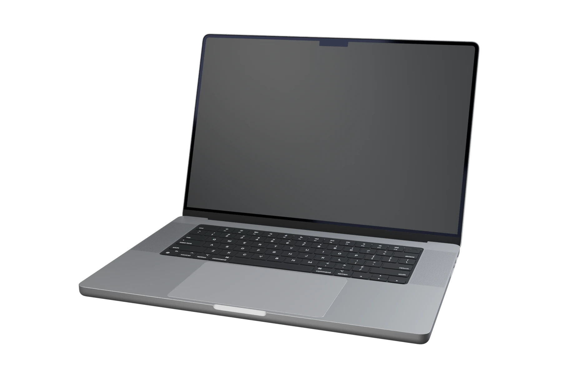 MacBook Pro with a detailed aluminum body, keyboard and display